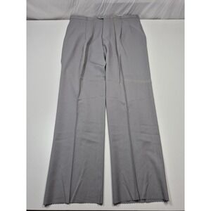 John Alexander Dress Pants Mens 44x36 Gray Worsted Wool Pleated Unhemmed USA NWT